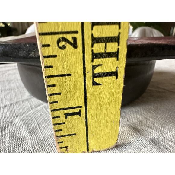 Vintage Ikebana Ceramic Flower Vase Handmade, Painted, Signed. Copper Stand 7x2” - Picture 12 of 13